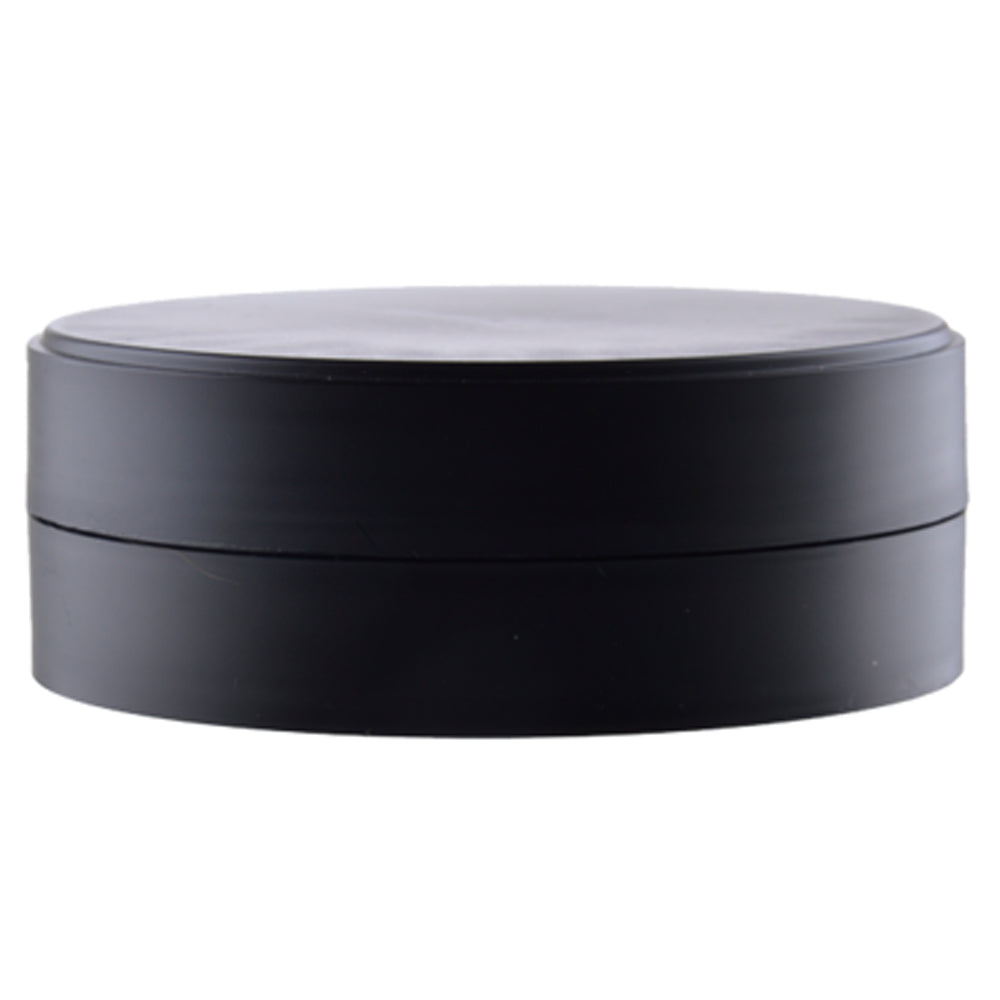 Recipient rotund plat negru mat cu capac 100ml