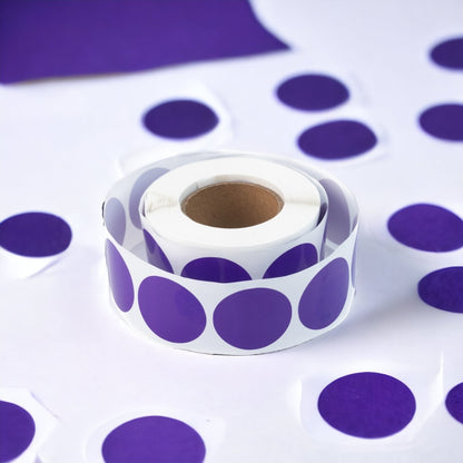Rolă 500 stickere blank rotunde 2.5cm - mov 2 - craftup.ro