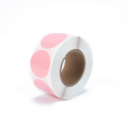 Rolă 500 stickere blank rotunde 2.5cm - roz 4 - craftup.ro