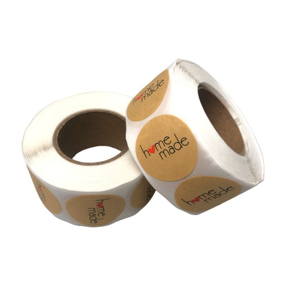 Rolă 500 stickere rotunde Homemade 2.5cm - kraft