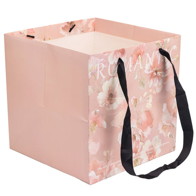 Sacoșă pătrată cu mesaj și mâner textil - roz (set 10 buc) 27.5x27.5cm 3 - craftup.ro