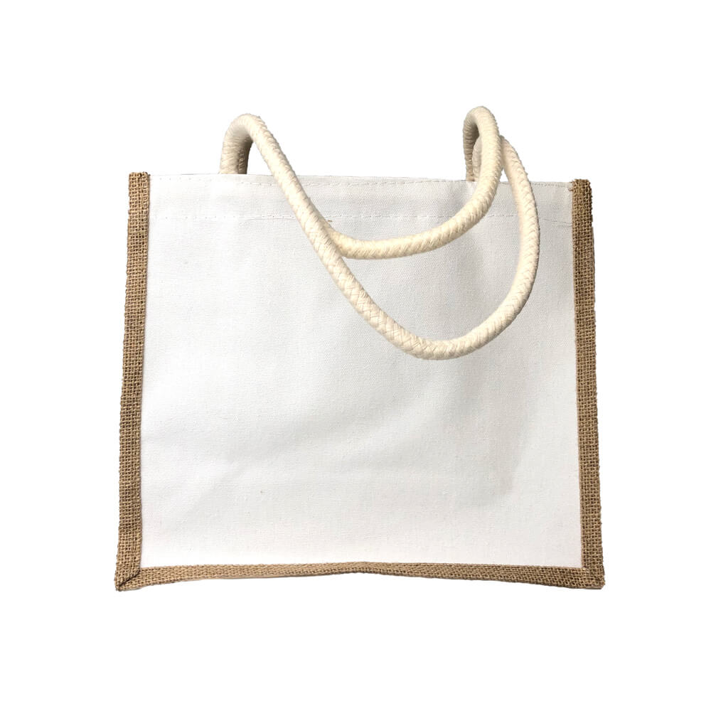Sacoșă textil cu interior rezistent la apă - alb-maro 2 - craftup.ro