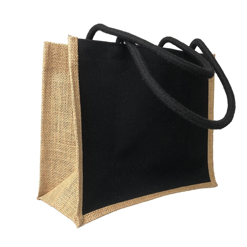 Sacoșă textil cu interior rezistent la apă - negru-maro 1 - craftup.ro