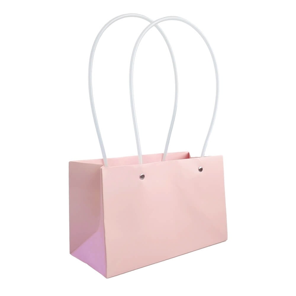 Sacoșe dreptunghiulare cu mâner de plastic - roz 1 - craftup.ro