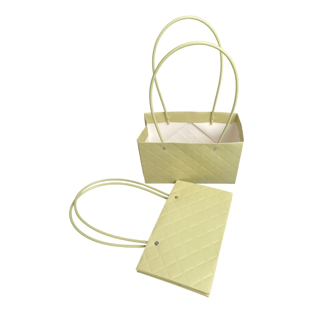Sacoșe dreptunghiulare model romburi cu mâner - verde (set 10 buc) 2 - craftup.ro