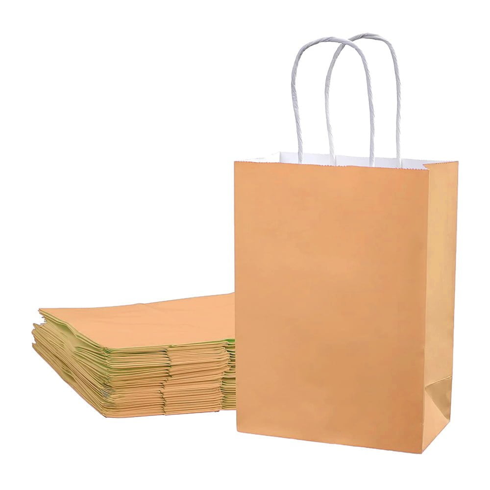Sacoșe hârtie cu mâner răsucit - maro deschis 1 - craftup.ro