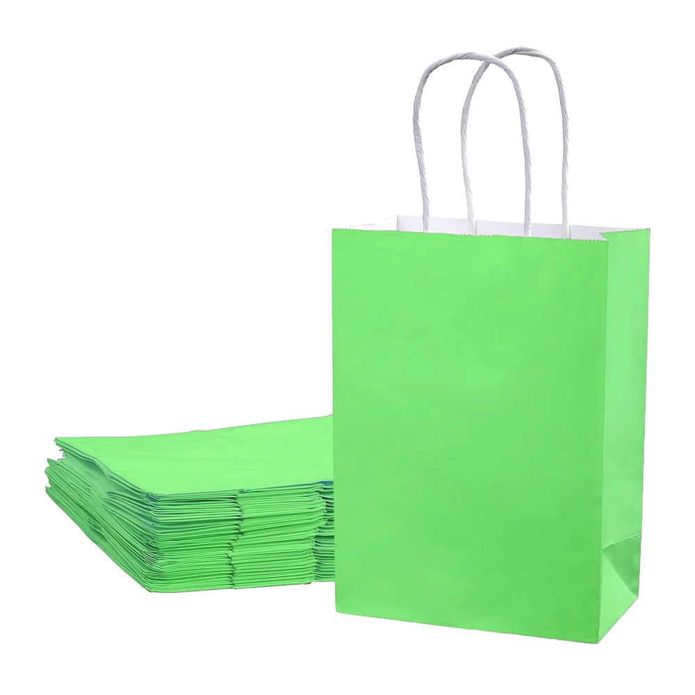 Sacoșe hârtie cu mâner răsucit - verde deschis 1 - craftup.ro