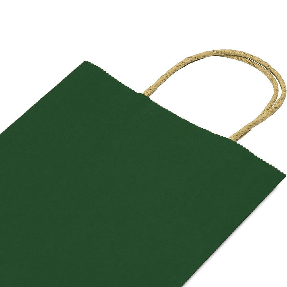 Sacoșe hârtie cu mâner răsucit - verde închis 2 - craftup.ro
