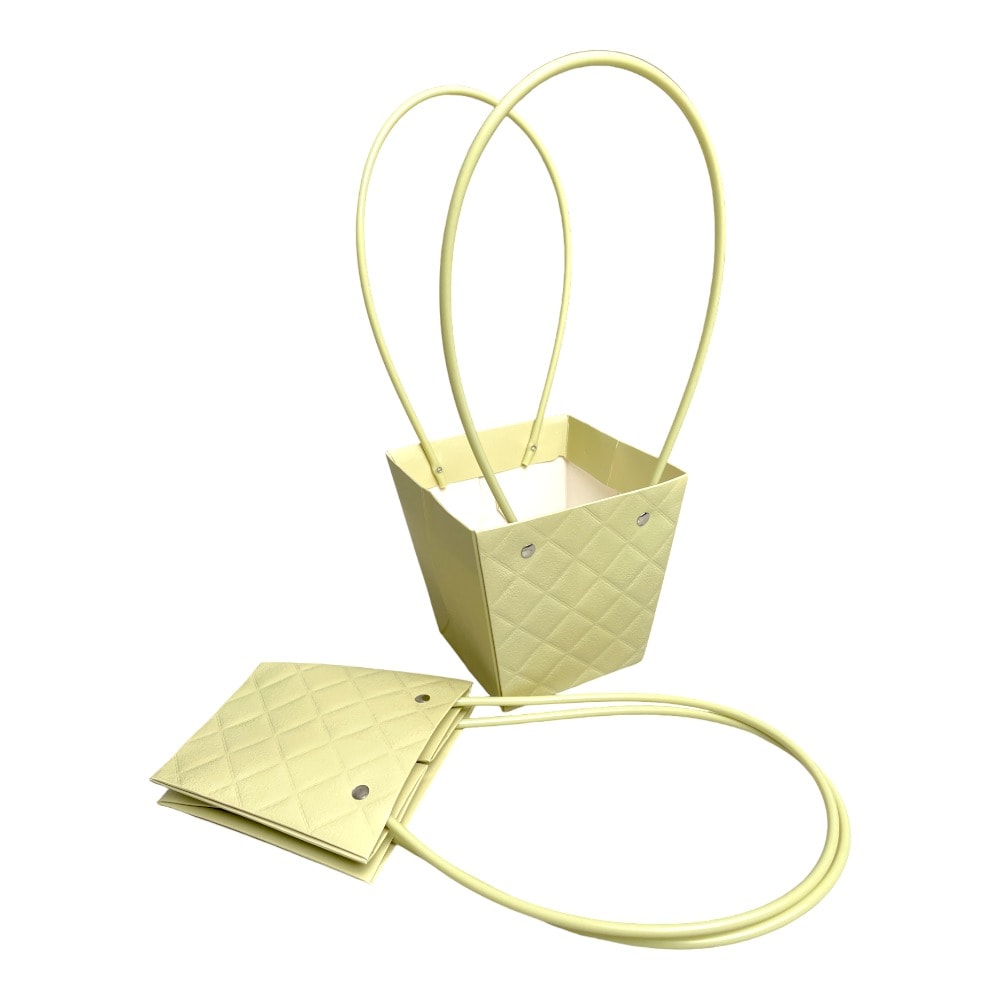 Sacoșe trapez model romburi cu mâner - verde (set 10 buc)