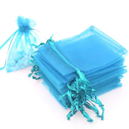 Săculeți organza dreptunghiulari - turcoaz 2 - craftup.ro