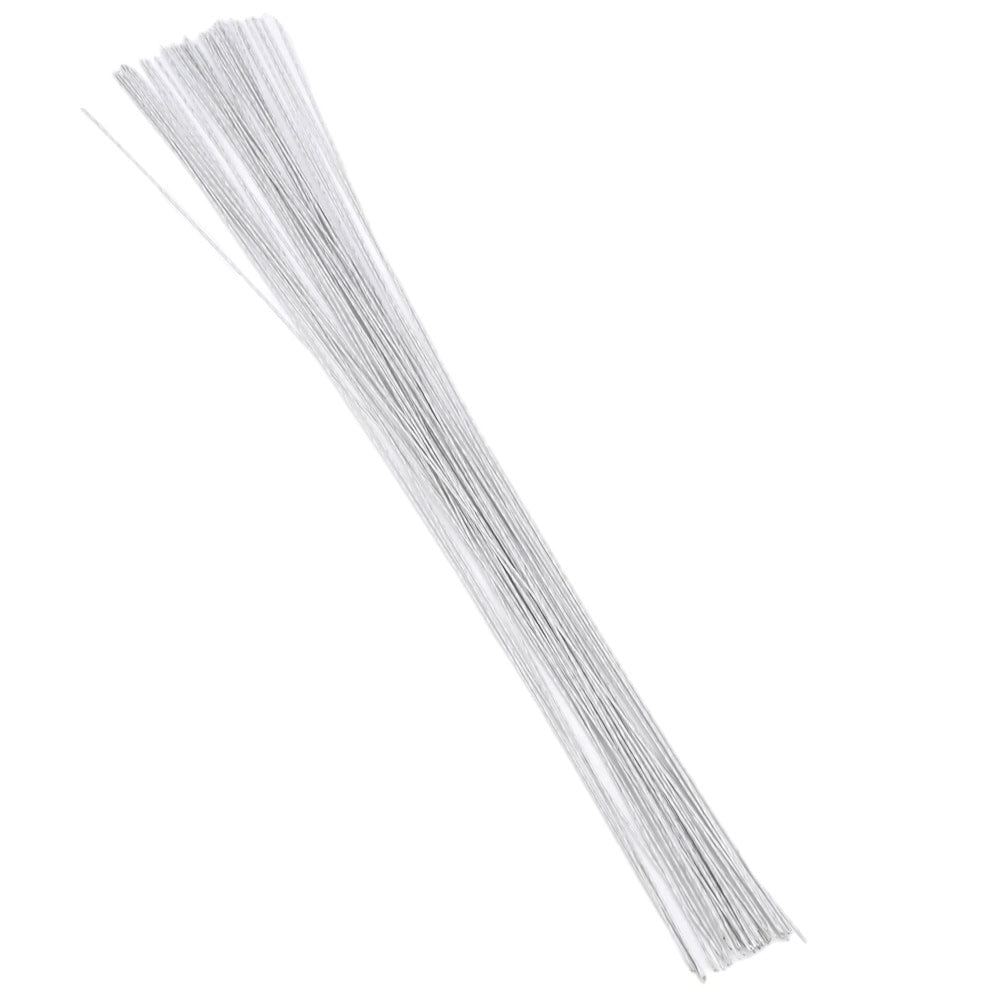 Sârmă floristică – alb (set 40 buc) – 0.8mm x 45cm - 1 - craftup.ro