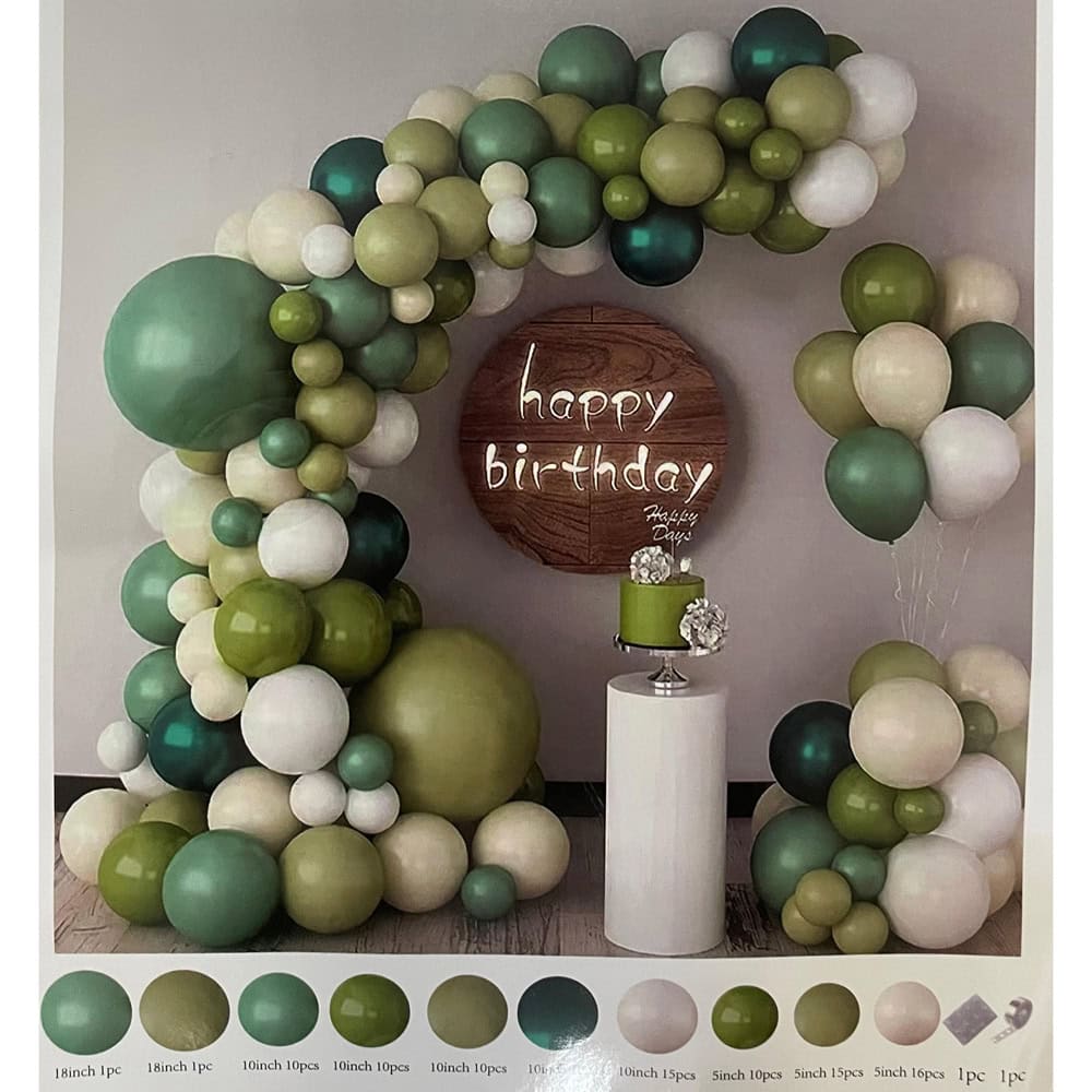 Set 100 baloane stil arcadă - model 10 verde 1 - craftup.ro