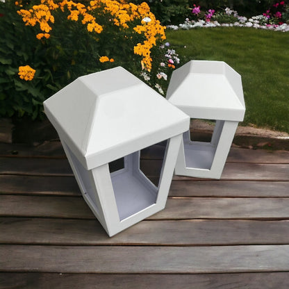 Set 2 cutii în formă de felinar cu capac - alb 2 - craftup.ro