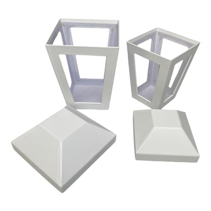 Set 2 cutii în formă de felinar cu capac - alb 3 - craftup.ro