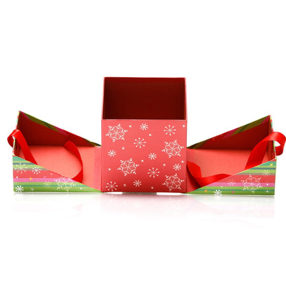Set 2 cutii pătrate de Crăciun - model fulgi de nea 2 - craftup.ro