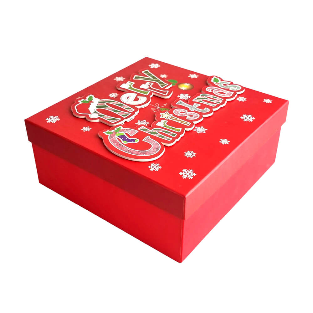 Set 3 cutii dreptunghiulare 3D mari Crăciun - Merry Christmas 2 - craftup.ro