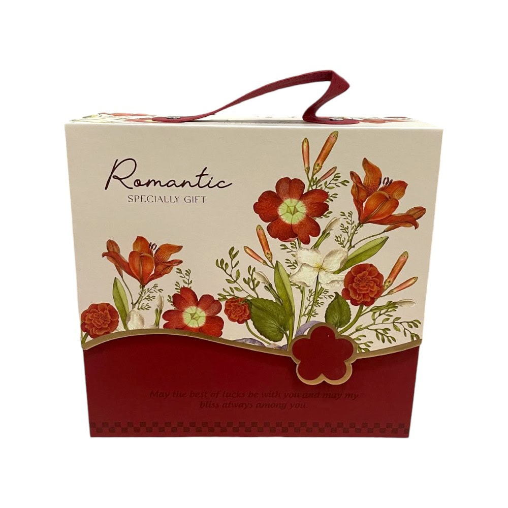 Set 3 cutii stil gentuță pentru cadouri cu mâner - model 2 roșu 4 - craftup.ro