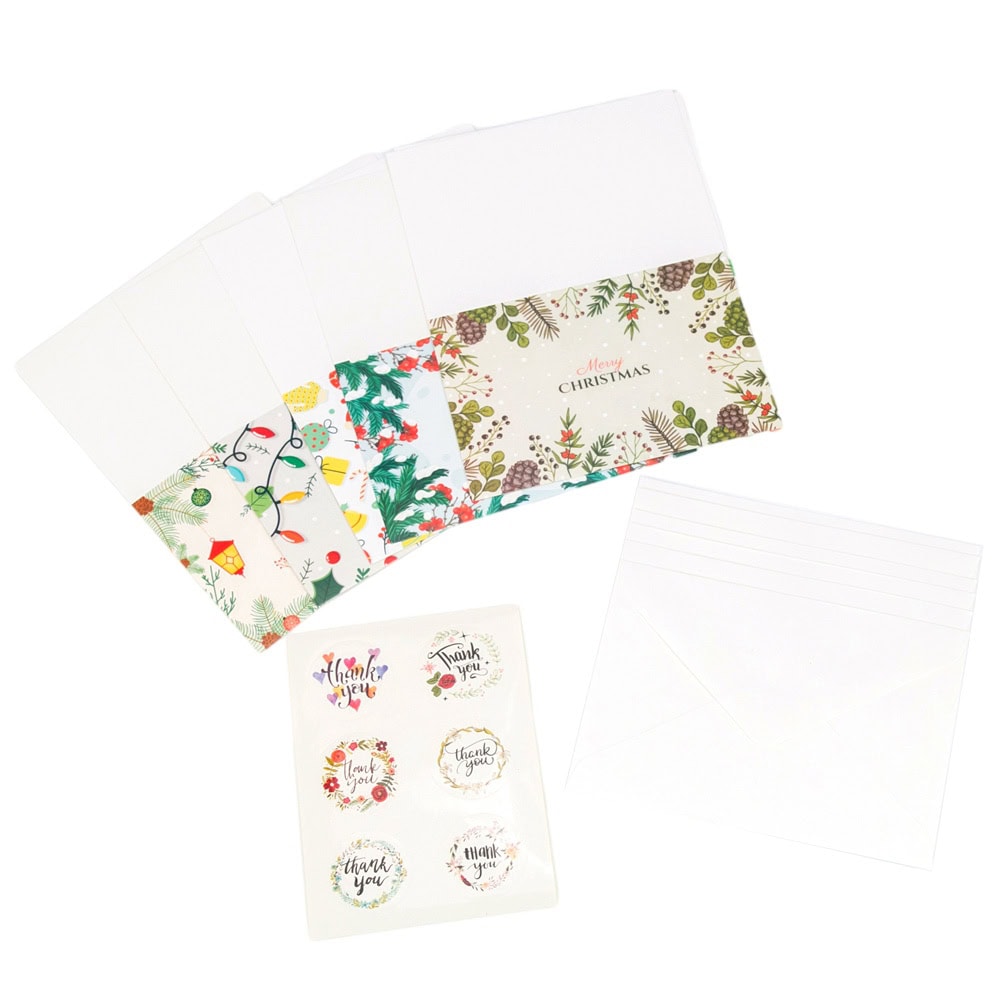 Set 6 felicitari de Crăciun cu plic și stickere aleatorii - model 4 1 - craftup.ro