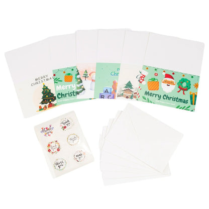 Set 6 felicitari de Crăciun cu plic și stickere aleatorii - model 6 1 - craftup.ro