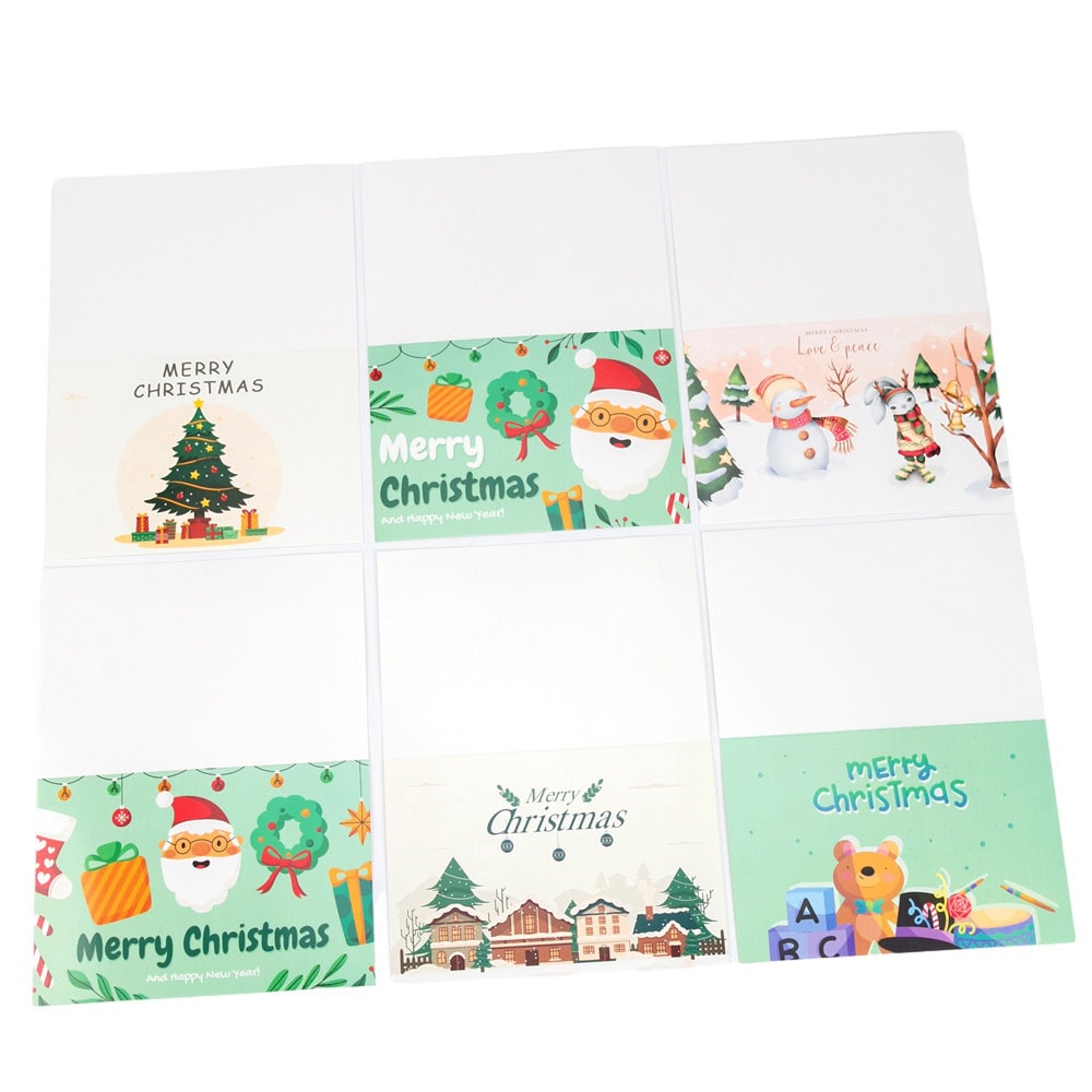 Set 6 felicitari de Crăciun cu plic și stickere aleatorii - model 6 3 - craftup.ro