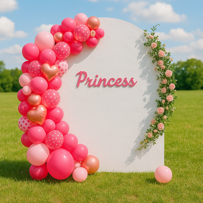 Set 158 baloane stil arcada Princess - roz