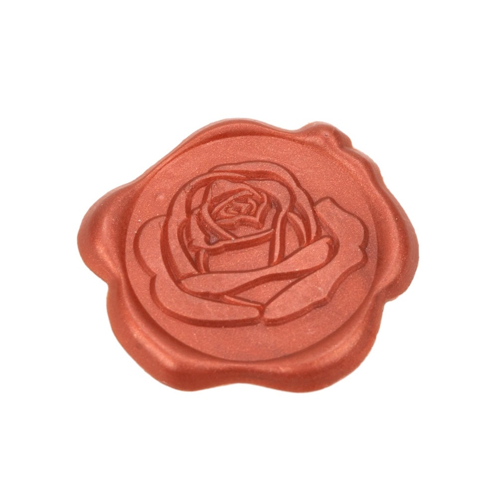 Sigiliu ceară 3cm cu adeziv - model trandafir roșu 1 - craftup.ro