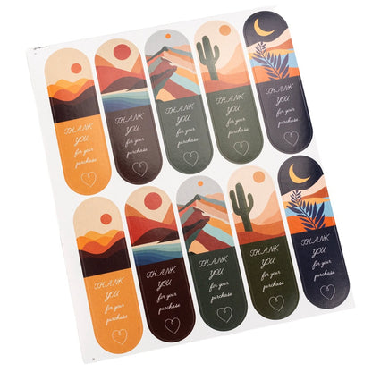 Stickere lungi ovale cu mesaj Thank you - model 3 (set 100 buc) 1 - craftup.ro
