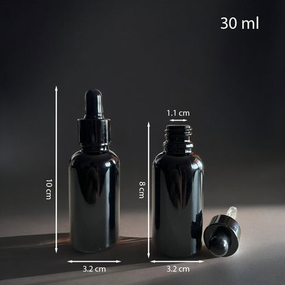 Sticluță neagră lucioasă cu pipetă 30 mll - craftup.ro