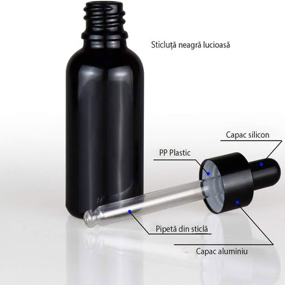 Sticluță neagră lucioasă cu pipetă 7 - craftup.ro
