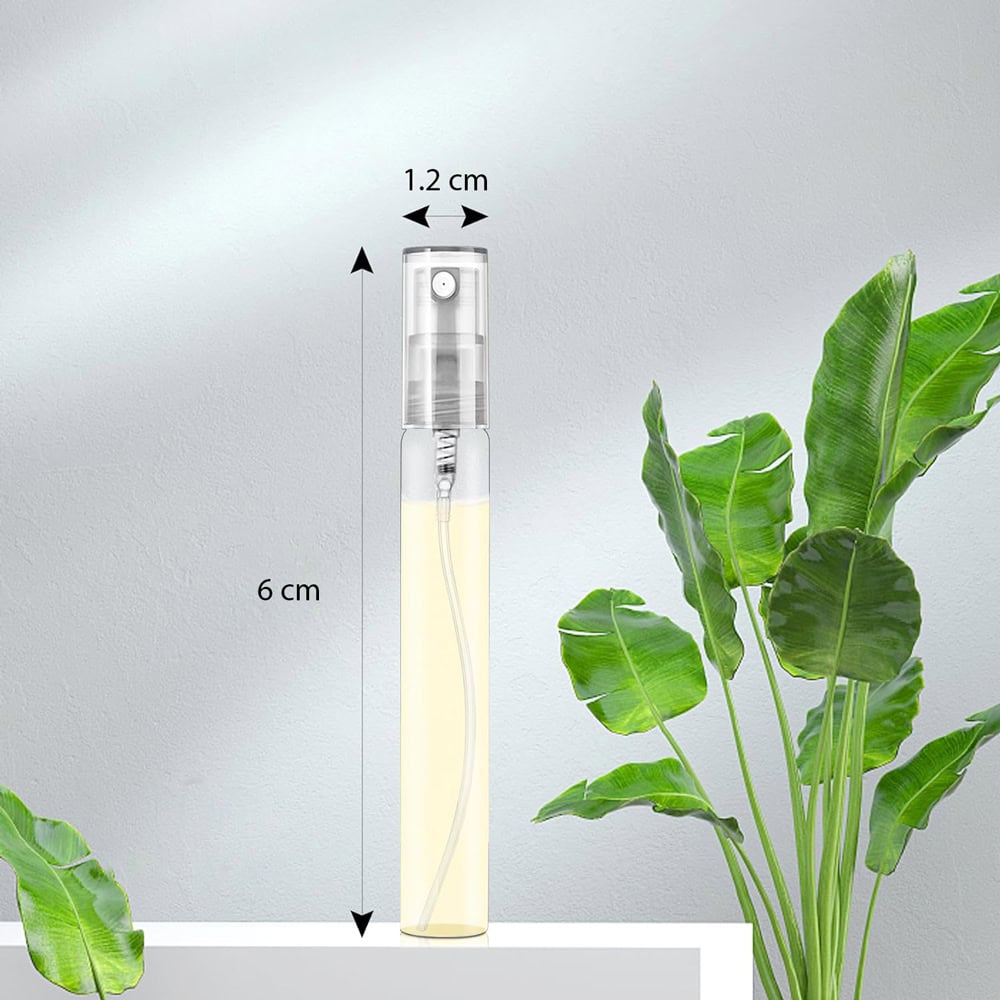 Sticluță transparentă reutilizabilă cu spray și capac 2-3ml - craftup.ro