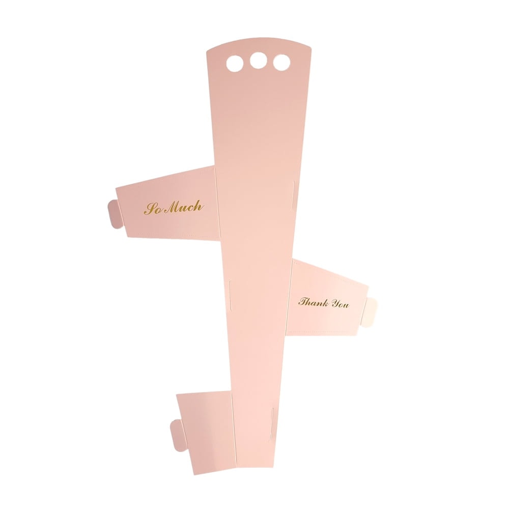 Suport din hartie cu mâner pentru o floare - roz 2 - craftup.ro