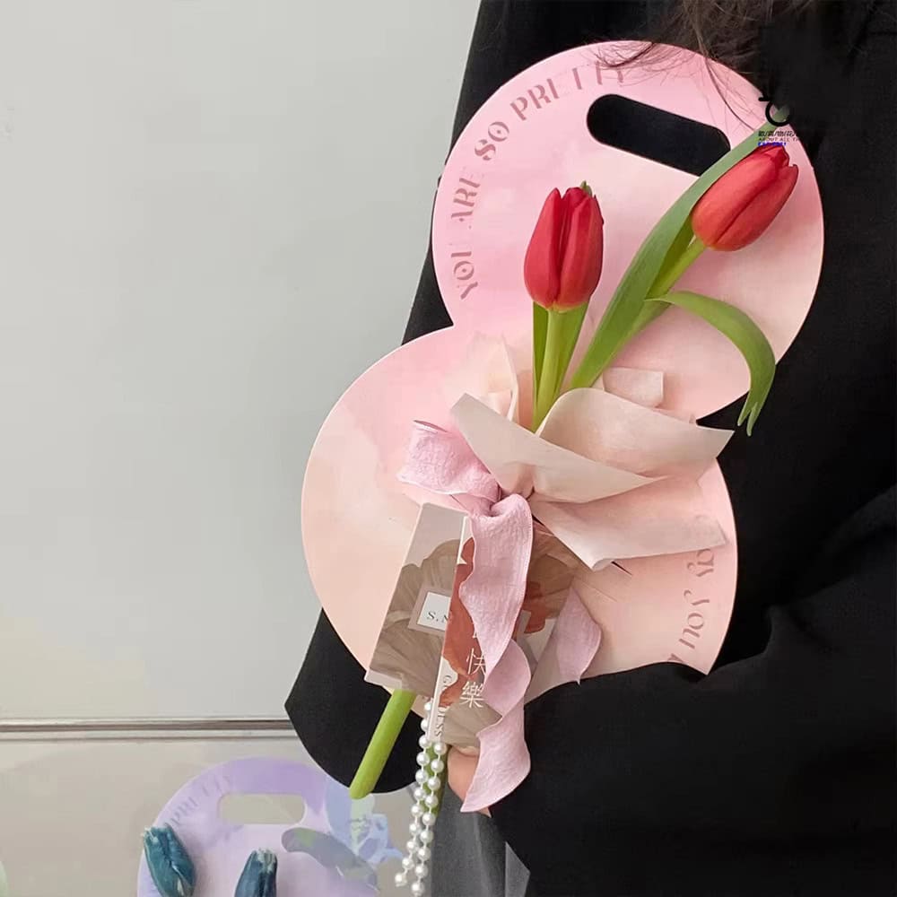 Suport rotund pentru flori - roz 2 - craftup.ro