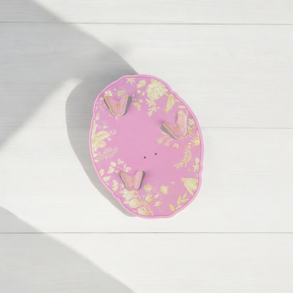 Suport vintage rotund pentru flori - roz 2 - craftup.ro