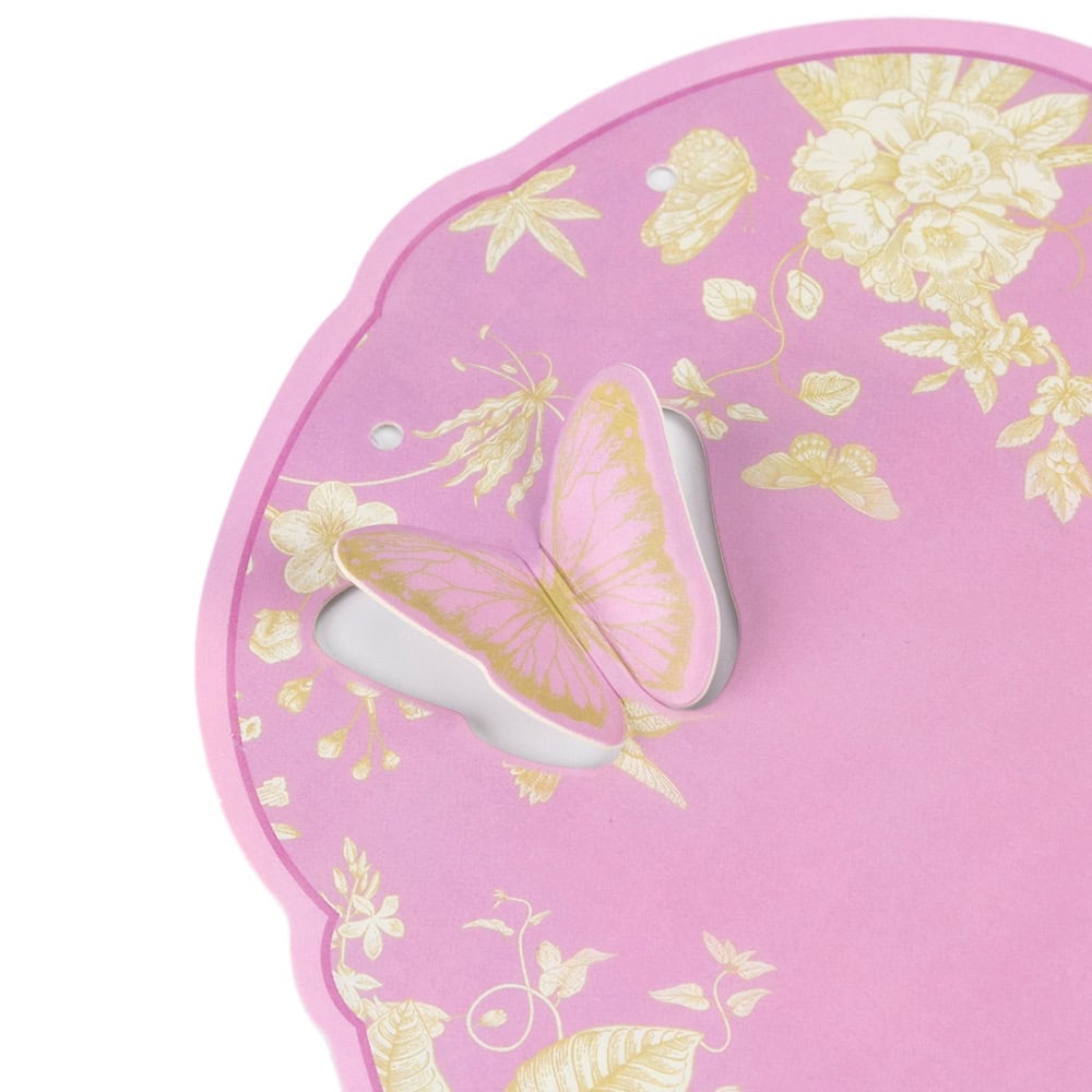 Suport vintage rotund pentru flori - roz 4 - craftup.ro