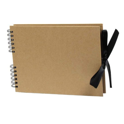 Album foto dreptunghiular cu spirală si panglică satin - Kraft - CraftUp