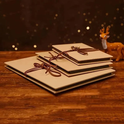 Album foto dreptunghiular pliabil cu șnur din piele - Kraft - CraftUp