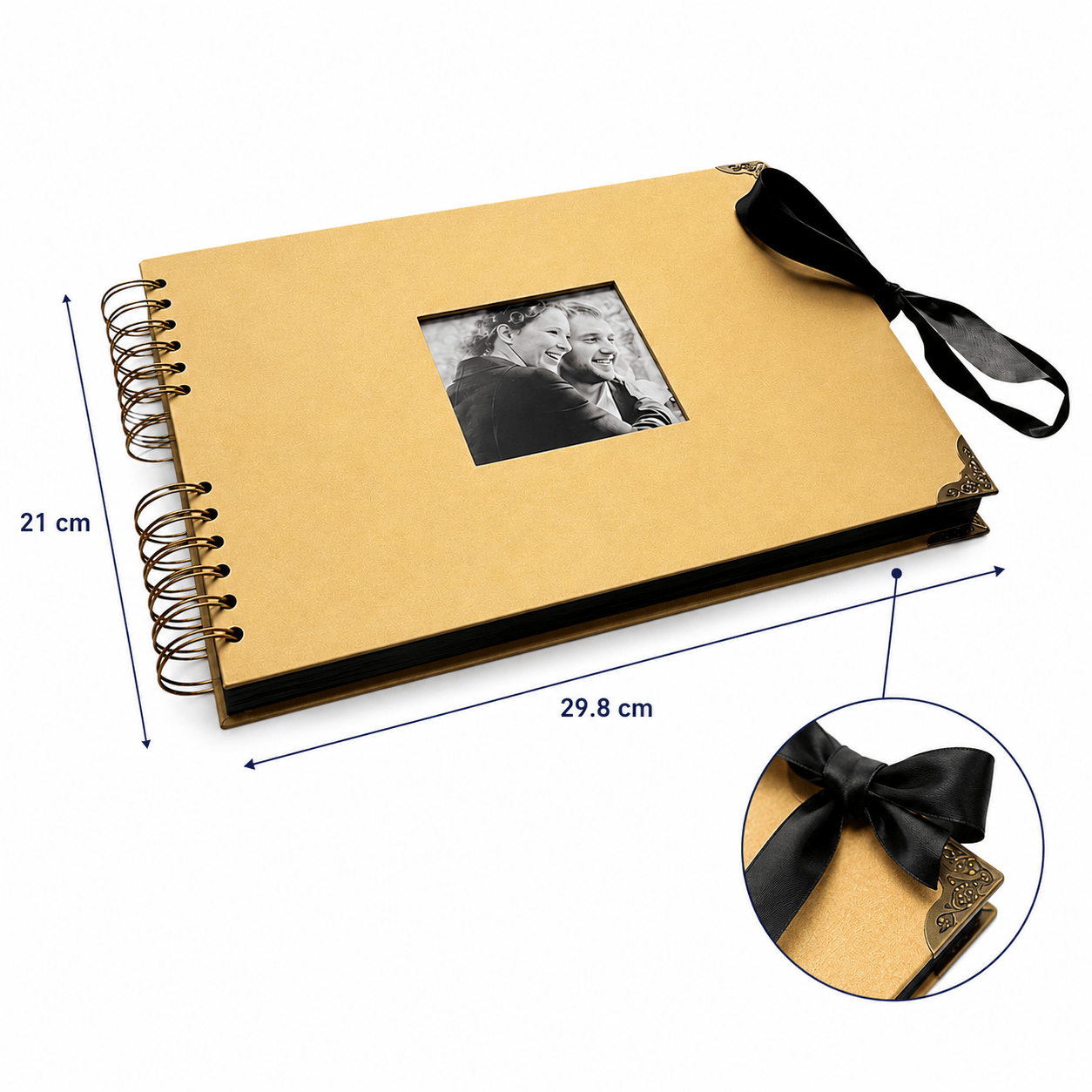 Album Foto Tip Scrapbook cu Spirală și Închidere Panglică - CraftUp