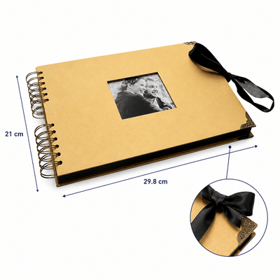 Album Foto Tip Scrapbook cu Spirală și Închidere Panglică - CraftUp
