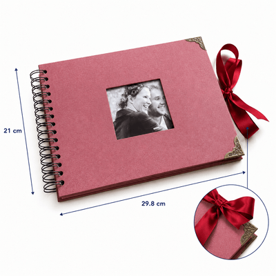 Album Foto Tip Scrapbook cu Spirală și Închidere Panglică - CraftUp
