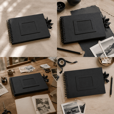 Album Foto Tip Scrapbook cu Spirală și Închidere Panglică - CraftUp