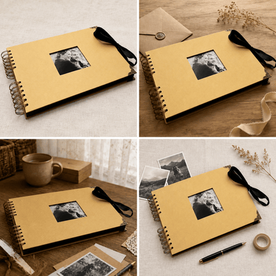 Album Foto Tip Scrapbook cu Spirală și Închidere Panglică - CraftUp