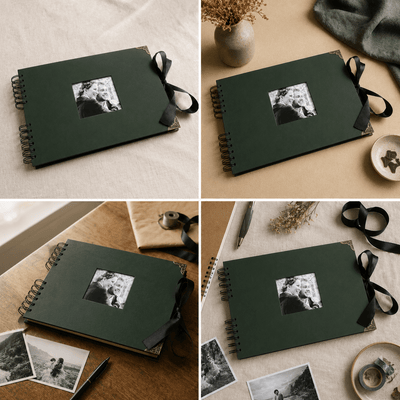 Album Foto Tip Scrapbook cu Spirală și Închidere Panglică - CraftUp