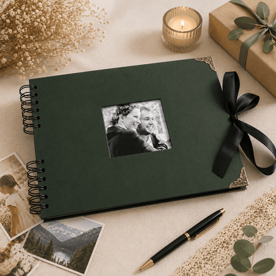Album Foto Tip Scrapbook cu Spirală și Închidere Panglică - CraftUp