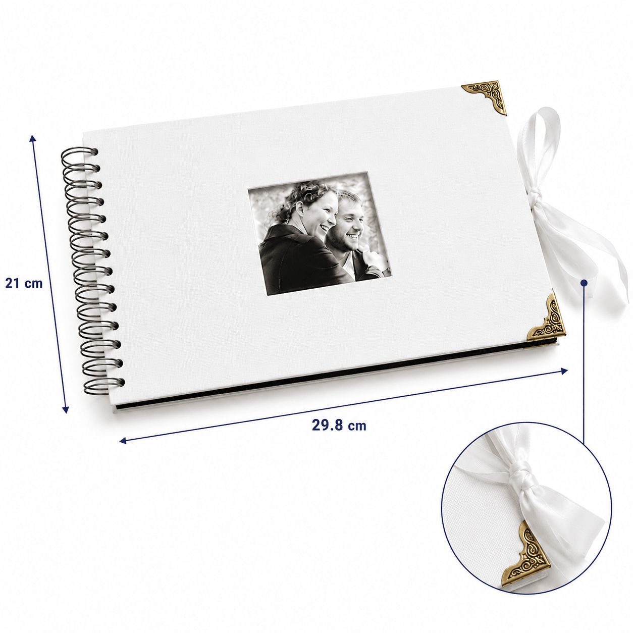 Album Foto Tip Scrapbook cu Spirală și Închidere Panglică - CraftUp