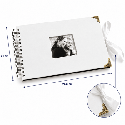 Album Foto Tip Scrapbook cu Spirală și Închidere Panglică - CraftUp