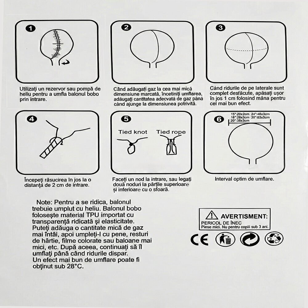 Balon transparent rotund (set 25 buc) - CraftUp