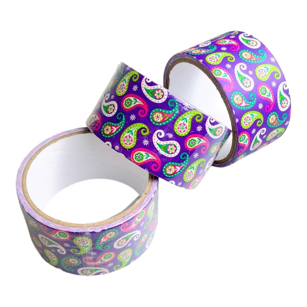 Bandă adezivă cu model - floricele colorate 4.8cm x 5m - CraftUp