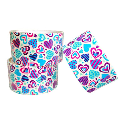 Bandă adezivă cu model - inimioare colorate 4.8cm x 5m - CraftUp