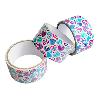 Bandă adezivă cu model - inimioare colorate 4.8cm x 5m - CraftUp