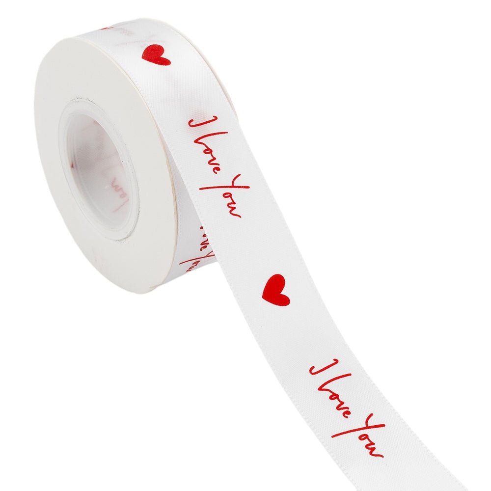 Bandă textilă cu mesaj "I love you" (set 8 role) - CraftUp